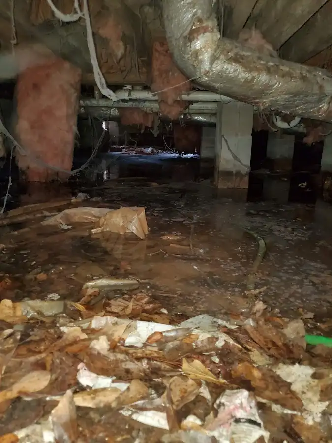 Crawl space flood assessment for Commercial Water Damage Restoration in Oakland